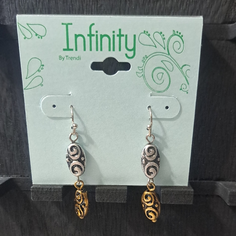 Infinity By Trendi 2 Color Dangle Earrings